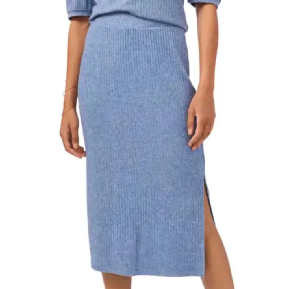 NWOT 1. STATE Rib Knit Side Slit Midi Pencil Skirt - Picture 1 of 4